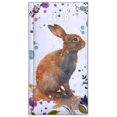 Image of 2025 Diary Slim Size Week to View Diaries Full Year Journal Calendar Planner (Green Flower)