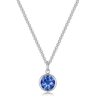 Image of Philip Jones Dark Blue Crystal Necklace Created with Zircondia® Crystals