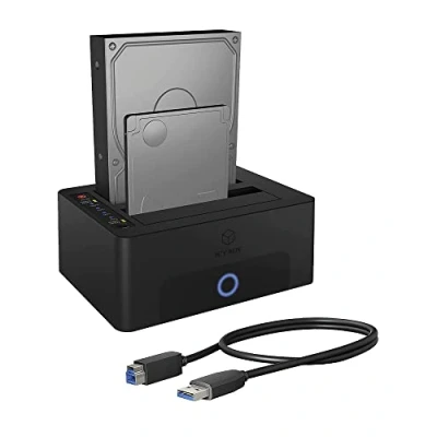 Image of ICY BOX Dual HDD / Hard Drive Docking Station USB 3.0 for SATA 2.5 Inch &amp; 3.5 Clone Reader Adapter External Black IB 1232CL U3