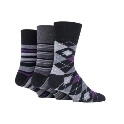 Image of 3 Pairs Gentle Grip Socks Size UK 6 11 (3 X RJ580)