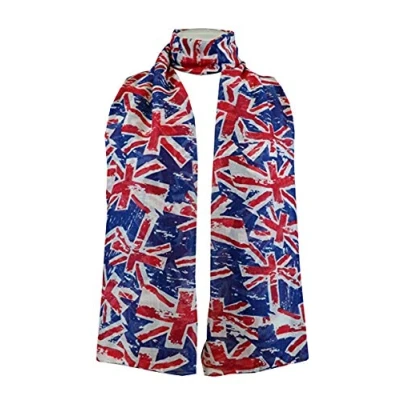 Image of British Union Jack Flag Print Large Maxi Scarf Stole Sarong Wrap Shawl Scarves