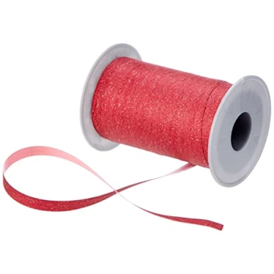 Image of C.E. Pattberg Präsent Poly Glitter Curling Ribbon Red 10 mm width, 100 m length