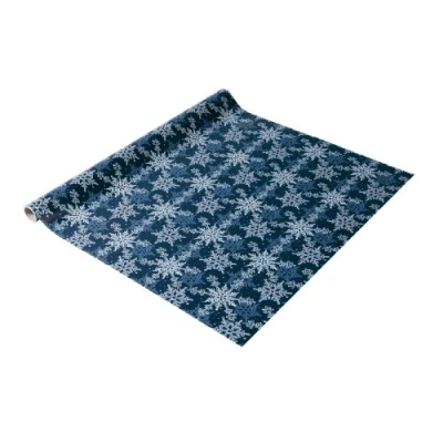 Image of SIGEL GP114 Christmas Wrapping Paper &quot;Frosty Nights&quot;, 5 m x 70 cm, White / Blue