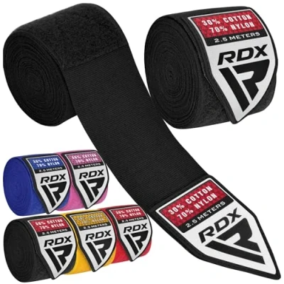 Image of RDX Boxing Wraps Kids 2.5M Inner Gloves, Elasticated Thumb Loop Bandages, Junior Under Mitts Hand Fist