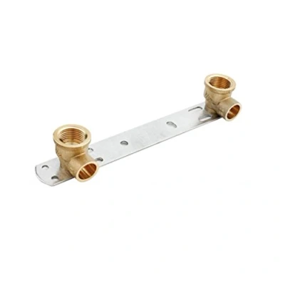 Image of 1/2&quot; x 15mm Concealed Shower Bracket/Length 150mm / Thermostatic Mixer Tap Bar Back Plate BSP Thread Faucet Connection Set