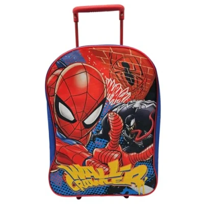 Image of MF Handbags Unisex Kid&#039;s Standard Trolley Bags, Blue &amp; Red Spiderman, S