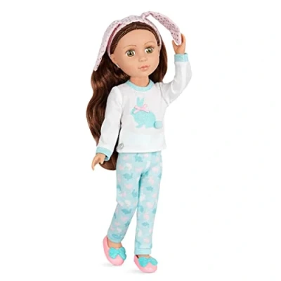 Image of Glitter Girls by Battat 36 cm Slumber Party Doll Brown Hair &amp; Hazel Eyes Slippers Loungewear Outfit Play Dolls Pixie 3 Years+