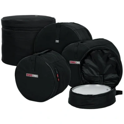 Image of Gator Cases GP Fusion 100 Protechtor Series 5 piece Padded Drum Bag Set for Kits, 22&quot; Kick, 10&quot; Tom, 12&quot; 14&quot; Snare, Black