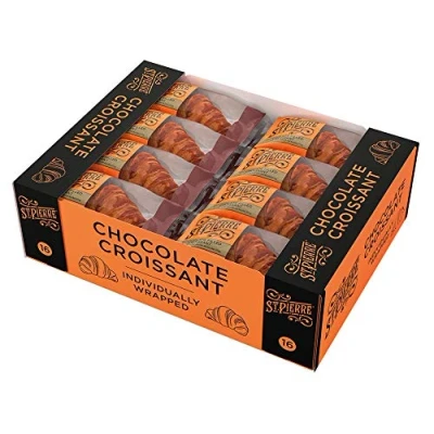 Image of St. Pierre Chocolate Croissant 16 Pcs. Tray Individually Wrapped