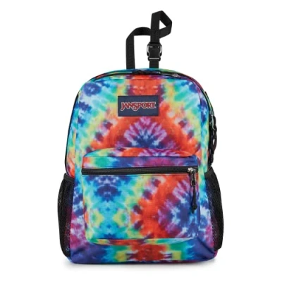 Image of JANSPORT Unisex&#039;s Central Adaptive Pack, Red/Multi Hippie Days, 21L