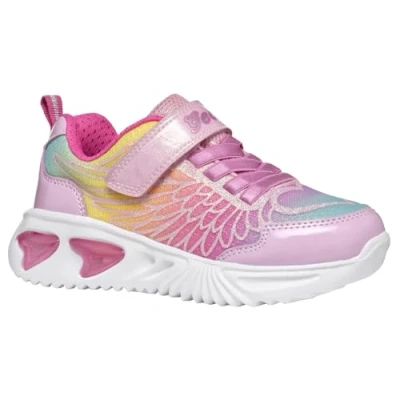 Image of Geox Assister GIRL Light UP Trainers for kids, Size: 5, Pink/multicolor Imitation leather/ textile