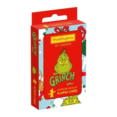 Image of Waddingtons Number 1 The Grinch Playing Cards play fish, slap jack, crazy eights and rummy, Travel Companion, Gifts Toys for Boys, Girls Adults