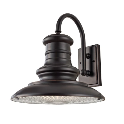 Image of Redding Station 1 Light Outdoor Large Fisherman Dome Wall Lantern Restoration Bronze IP44, E27