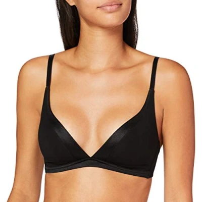 Image of CALIDA Women&#039;s Eco Sense Soft Bra, Opaque, Black, 36A