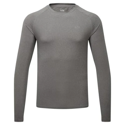 Image of Gill Mens Pursuit Long Sleeve Top 50+ Sun Protection &amp; Water Repellent (Grey Melange, L)