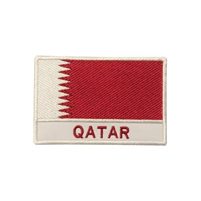 Image of Qatar National Flag Iron On Patch Sew Embroidered Patch/Badge for Clothes