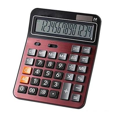 Image of Mengshen Solar Battery Desktop Calculator Large Dual Power Standard Function Business with 14 Digit LCD Display Convenient for Office &amp; Home