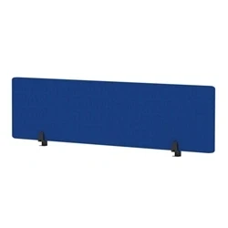 Image of Air Desktop Screen 1600x400mm Bespoke Stevia Blue Fabric