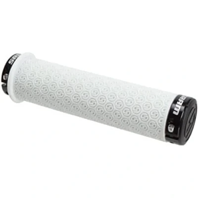 Image of Sram DH Silicone Locking Grips with Double Clamps and End Plugs White,13 cm