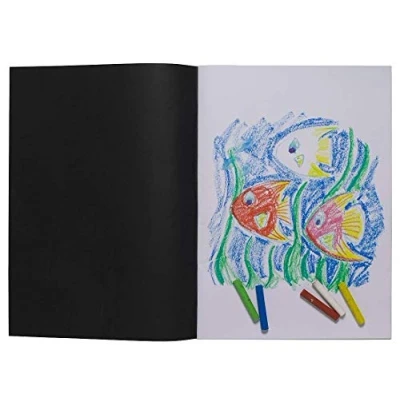 Image of A3 Artist Sketch Book White Cartridge Paper Black Card Cover Art Pad