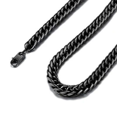 Image of Silver Cuban Link Chain for Women Curb Necklace