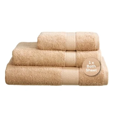 Image of Linens Limited Large Towels, Bath Sheets for the or Shower, Turkish Cotton, Soft and Luxurious, Super Absorbent, Machine Washable (Beige)