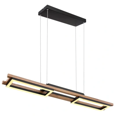 Image of Globo Illa LED pendant light, wood design
