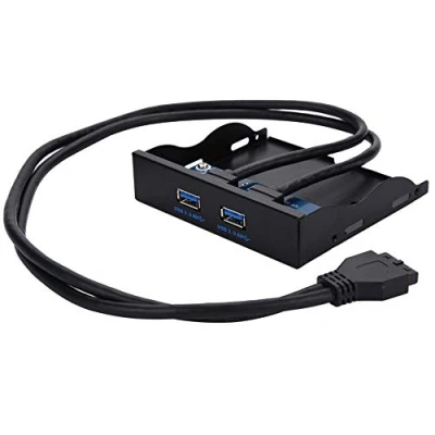 Image of ASHATA USB Front Panel, 3.0 Floppy Panel with 2 port,3.5 inches Bay 19 Pin to Interface USB3.0 HUB