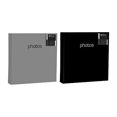 Image of Home Collection Basic Silver Grey Slip In Memo Photo Album 200 Photos 4 x 6&quot; Holiday Family 22x22cm