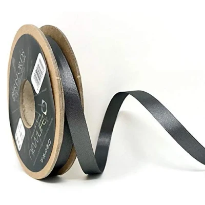 Image of Berisfords 10mm 669 Smoked NewLife Satin Ribbon 100% Recycled 20m Reel, Smokey Grey