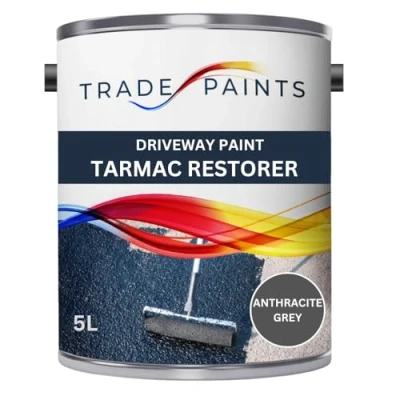 Image of Driveway Restorer Paint For Tarmac, Asphalt, Stone, Brick &amp; Block High Performance Tarmac Driveways (Anthracite Grey, 5 Litre)