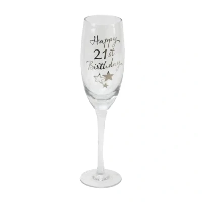Image of 21st Birthday Stars Champagne Flute Glass Gift
