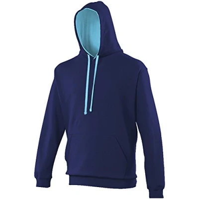 Image of AWDis Men&#039;s Varsity Hoodie, Multicoloured (Oxford Navy/Hawaiian Blue), X Large