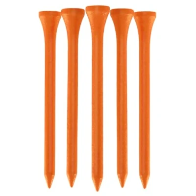 Image of 100 PCS Bamboo Golf Tees Multiple Colours &amp; Sizes Eco Friendly Sustainable (83mm Neon Orange)