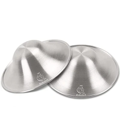 Image of Boboduck Silver Nipple Shields, 999 Cups for Breastfeeding, Essentials Breast Shields Nursing Newborns, Guards and Pads (Large)