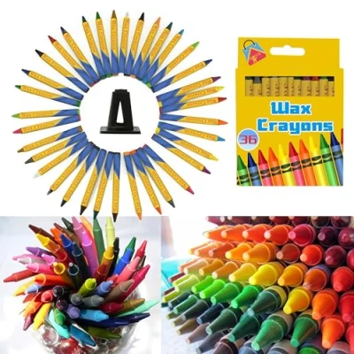 Image of HOVUK® Kids Jumbo Wax Crayons Safe, Non Toxic Easy Grip Toddler First Art &amp; Craft (Wax 36Pcs)