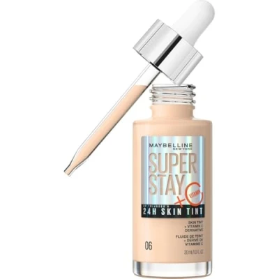 Image of Maybelline Super Stay Skin Tint Foundation, With Vitamin C*, Foundation and Skincare, Long Lasting up to 24H, Vegan Formula, Shade 06