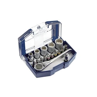 Image of KWB Screwdriver Bit and Socket Set Hex Drive Bits with Ratchet Handle (17 Piece)
