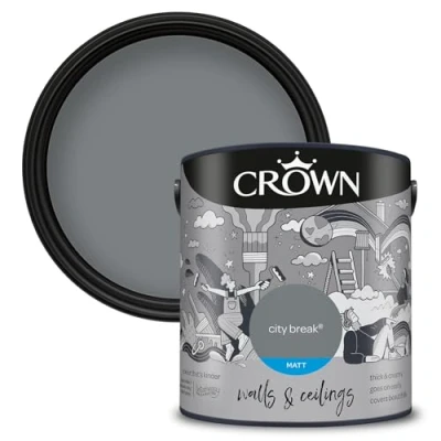 Image of Crown Walls &amp; Ceilings Matt Emulsion Paint, Size 2.5L, City Break