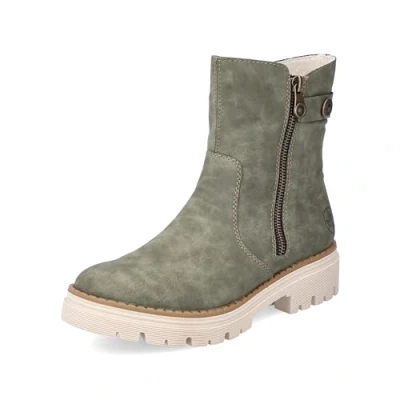 Image of Rieker Women&#039;s Z8564 Fashion Boot, Green, 3.5 UK