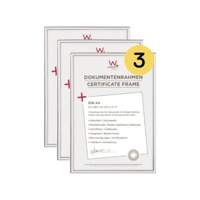 Image of walther Design Picture Frame Silver 21 x 29,7 cm (DIN A4) 3 Pack, New Lifestyle Plastic KV130S3