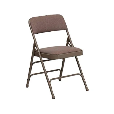 Image of Flash Furniture 4 Pack HERCULES Series Curved Triple Braced &amp; Double Hinged Beige Fabric Metal Folding Chair