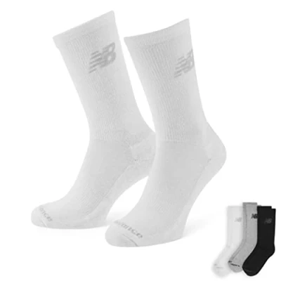Image of New Balance Unisex Las95363 Wm Sports Cushioned Crew 3 Pack, Blanco/Gris, L UK
