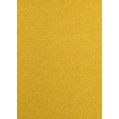 Image of Florence Glitter Cardstock Coloured Card A4 Gold 5 Sheets of Craft Paper Scrapbook for Making and Other Crafts 250 GSM