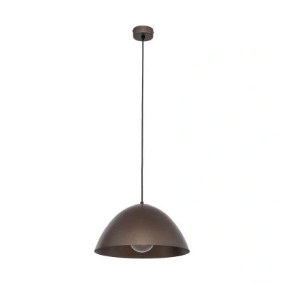 Image of Faro 34cm Dome Pendant Ceiling Light Brown 1xE27