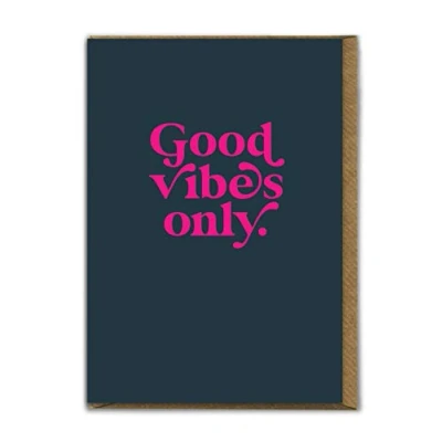 Image of Brainbox Candy Namaste &#039;Good Vibes Only&#039; Card Cute A6 Birthday Perfect For Friends Men Women Boy Girlfriend Partner