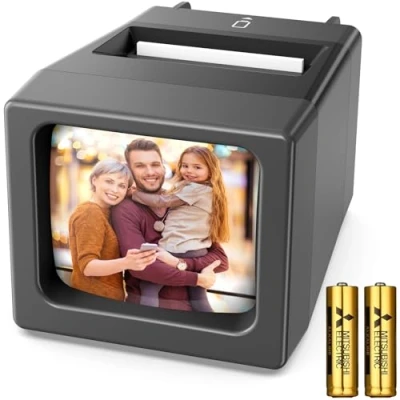 Image of 35mm Slide Viewer, 2X Magnification and LED Lighted Illuminated Viewing Projector for Old Slides (2AA Batteries included)