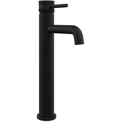 Image of Core Matt Black Modern Round Style Tall Mono Basin Mixer Bathroom Tap