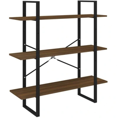 Image of vidaXL Book Cabinet Brown Oak 100x30x105 cm Engineered Wood