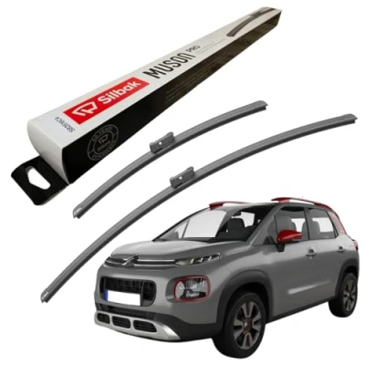 Image of Silbak Windscreen Wipers, fits for CITROEN C3 AIRCROSS (06/2017 ONWARDS) Front Wiper Blades, 650mm/400mm